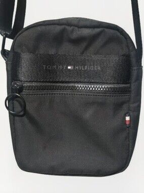 Tommy Hilfiger Black Crossbody Bag Mini Messenger Shoulder Travel Nylon Unisex